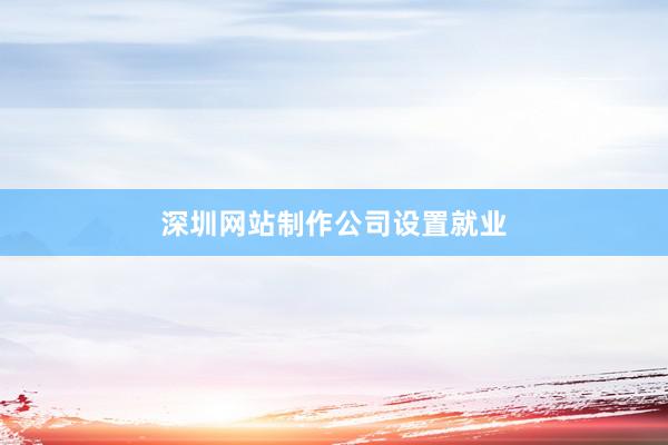 深圳网站制作公司设置就业